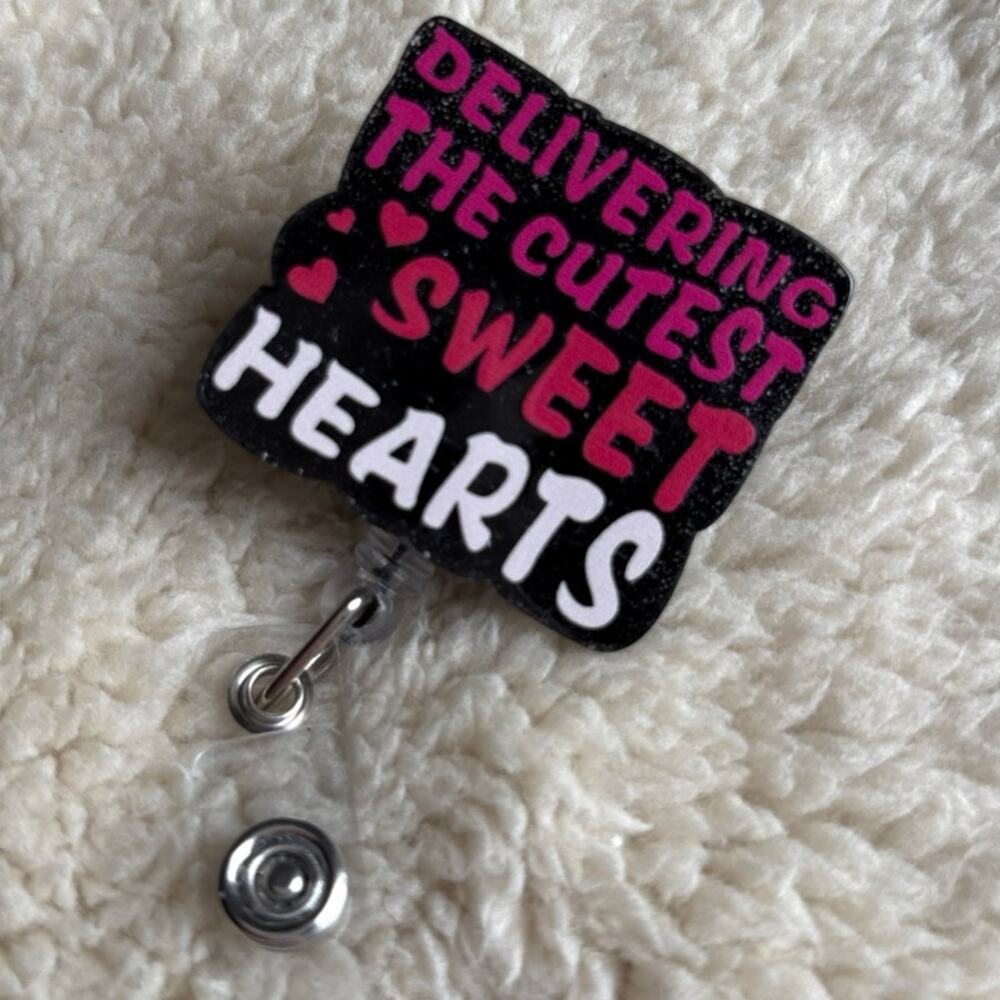 Delivering the Cutest and Sweetest Hearts ID Retractable Badge Reel New